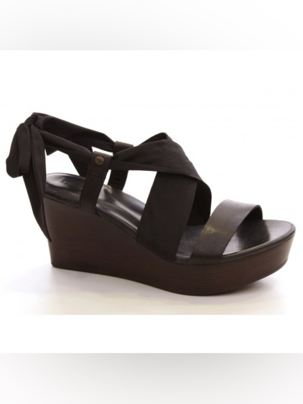 UGG Yarrow Wedge Sandal Black Wedge Sandals